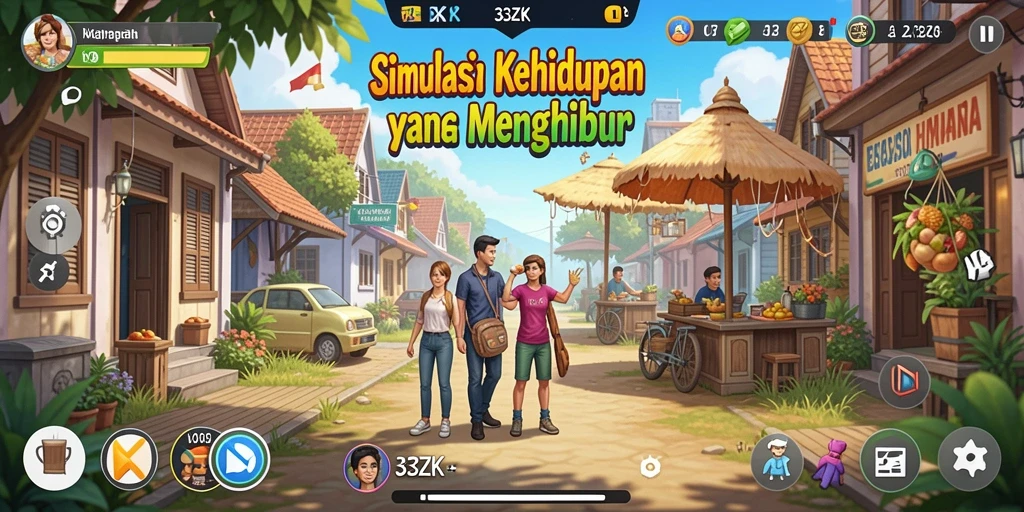 Tampilan gameplay 33ZK yang penuh warna dan interaktif.