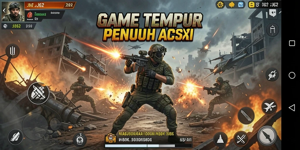 Tangkapan layar menunjukkan intensnya pertempuran dalam JJ62.