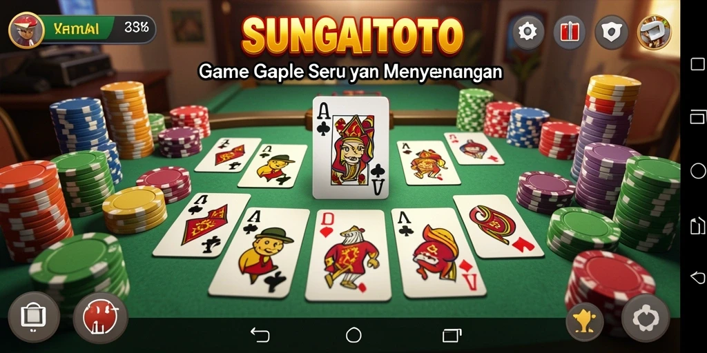 Tampilan gameplay SUNGAITOTO yang seru dalam permainan Gaple.