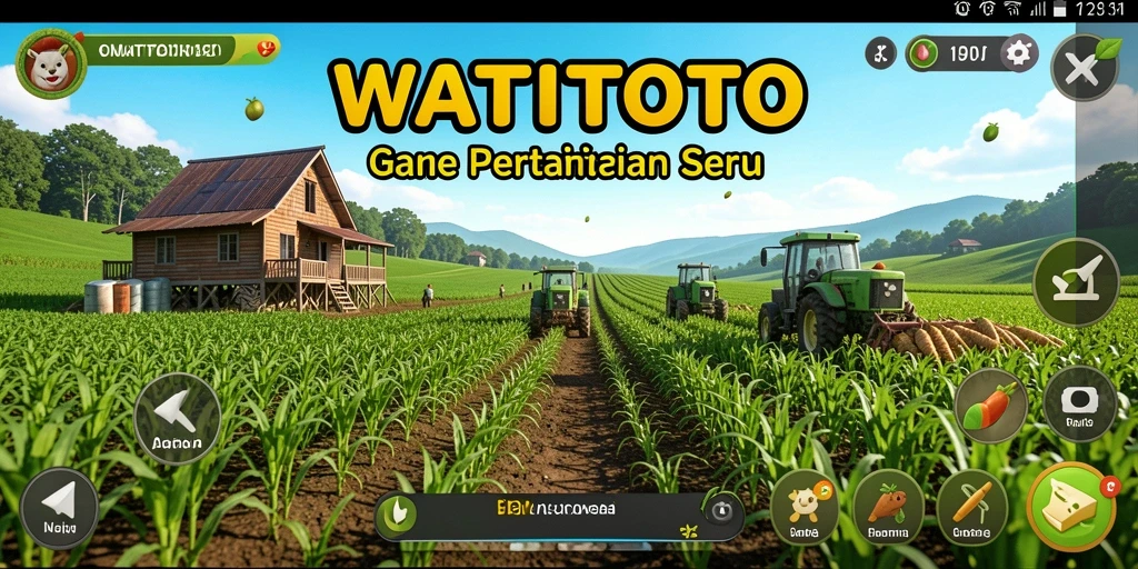 Tampilan gameplay <strong>WATITOTO</strong> yang menggambarkan taman yang subur dan berwarna-warni.