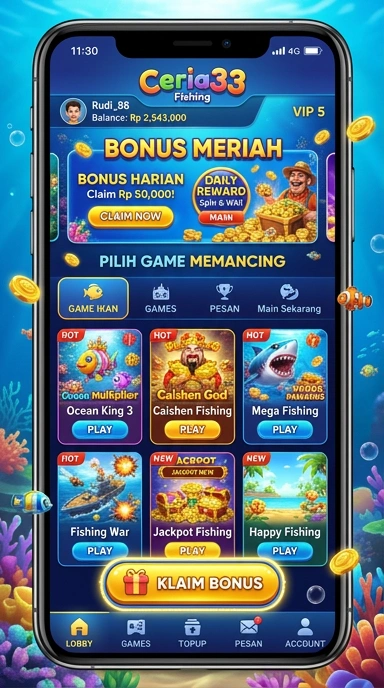 Cuplikan aplikasi ceria33 menampilkan katalog aplikasi yang lengkap.